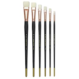 Blick Masterstroke Interlocking Bristle Brush Set - Bright, Long Handle, Set of 6
