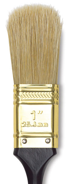 Bob Ross Oil Brush, Oval, Size 1", view of brush hairs and ferrule