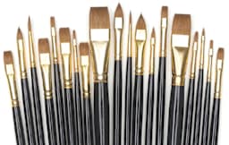 John Howard Sanden Brush Sets - 19 Pc Atelier Sable Set, assorted styles of brushes