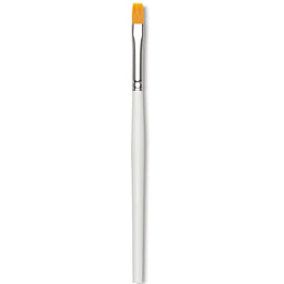 Bob Ross Gold Synthetic Brush - Size 8 Finisher Brush shown upright
