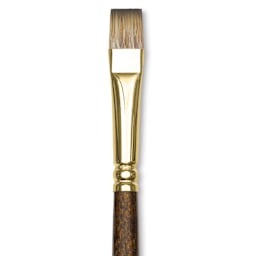 Winsor & Newton Monarch Mongoose Brush - Bright, Long Handle, Size 8, close up