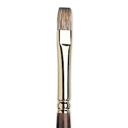 Winsor & Newton Monarch Mongoose Brush - Flat, Long Handle, Size 6
