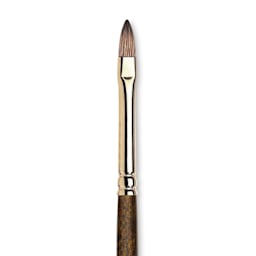 Winsor & Newton Monarch Mongoose Brush - Short Filbert, Long Handle, Size 2