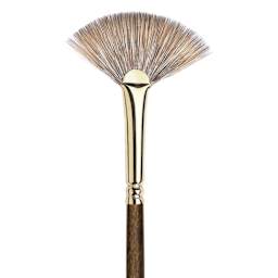 Winsor & Newton Monarch Mongoose Brush - Fan, Long Handle, Size 1, close up