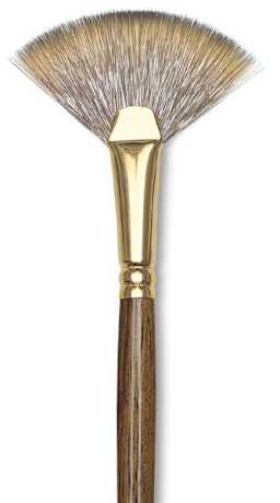 Winsor & Newton Monarch Mongoose Brush - Fan, Long Handle, Size 6
