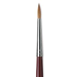 Da Vinci Kolinsky Red Oil Sable Brush - Round, Long Handle, Size 8