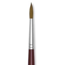 Da Vinci Kolinsky Red Oil Sable Brush - Round, Long Handle, Size 12 close up