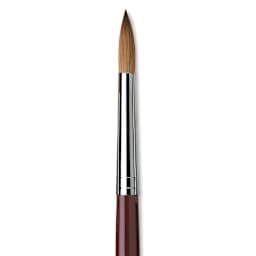 Da Vinci Kolinsky Red Oil Sable Brush - Round, Long Handle, Size 16 close up