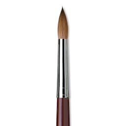 Da Vinci Kolinsky Red Oil Sable Brush - Round, Long Handle, Size 22 close up