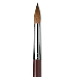 Da Vinci Kolinsky Red Oil Sable Brush - Round, Long Handle, Size 24 close up