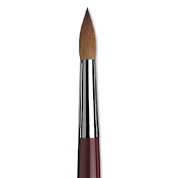 Da Vinci Kolinsky Red Oil Sable Brush - Round, Long Handle, Size 30 close up