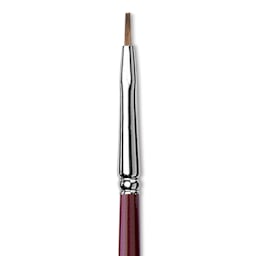 Da Vinci Kolinsky Red Oil Sable Brush - Bright, Long Handle, Size 0 close up