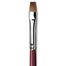 Da Vinci Kolinsky Red Oil Sable Brush - Bright, Long Handle, Size 8 close up