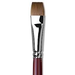 Da Vinci Kolinsky Red Oil Sable Brush - Bright, Long Handle, Size 14 close