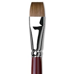Da Vinci Kolinsky Red Oil Sable Brush - Bright, Long Handle, Size 16 close up