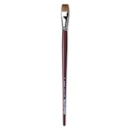 Da Vinci Kolinsky Red Oil Sable Brush - Bright, Long Handle, Size 18