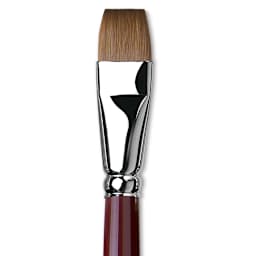 Da Vinci Kolinsky Red Oil Sable Brush - Bright, Long Handle, Size 18 close up