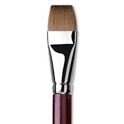 Da Vinci Kolinsky Red Oil Sable Brush - Bright, Long Handle, Size 22 close up