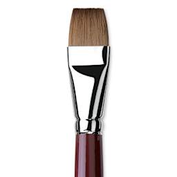 Da Vinci Kolinsky Red Oil Sable Brush - Bright, Long Handle, Size 24 close up