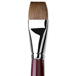 Da Vinci Kolinsky Red Oil Sable Brush - Bright, Long Handle, Size 26 close up