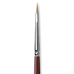 Da Vinci Kolinsky Red Oil Sable Brush - Filbert, Long Handle, Size 0 close up