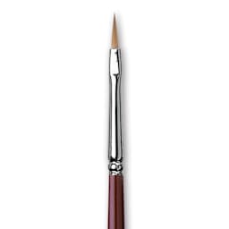 Da Vinci Kolinsky Red Oil Sable Brush - Filbert, Long Handle, Size 1 close up