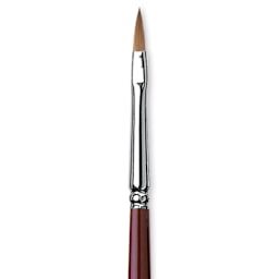 Da Vinci Kolinsky Red Oil Sable Brush - Filbert, Long Handle, Size 2 close up