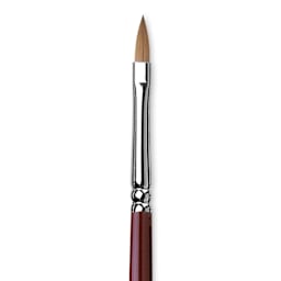 Da Vinci Kolinsky Red Oil Sable Brush - Filbert, Long Handle, Size 4 close up