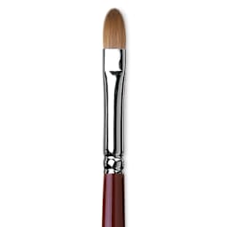 Da Vinci Kolinsky Red Oil Sable Brush - Filbert, Long Handle, Size 6 close up