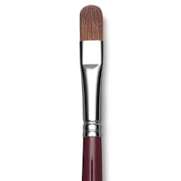 Da Vinci Kolinsky Red Oil Sable Brush - Filbert, Long Handle, Size 10 close up