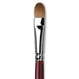 Da Vinci Kolinsky Red Oil Sable Brush - Filbert, Long Handle, Size 12 close up