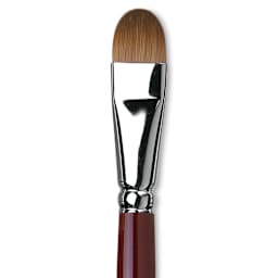 Da Vinci Kolinsky Red Oil Sable Brush - Filbert, Long Handle, Size 16 close up