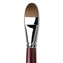 Da Vinci Kolinsky Red Oil Sable Brush - Filbert, Long Handle, Size 24 close up