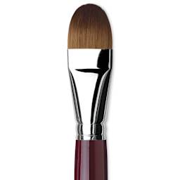 Da Vinci Kolinsky Red Oil Sable Brush - Filbert, Long Handle, Size 28 close up