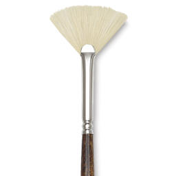 Blick Masterstroke White Bristle Brush - Fan, Short Handle, Size 2, close up