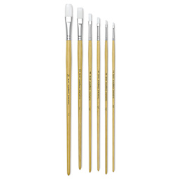 Blick Academic White Synthetic Brush Set - Flat, Set of 6