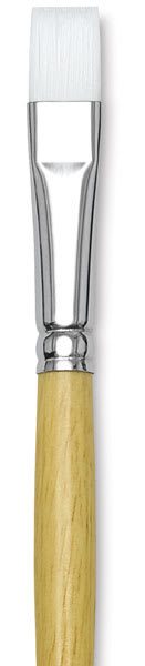 Blick Academic White Synthetic Brushes - Closeup of single Bright Brush shown