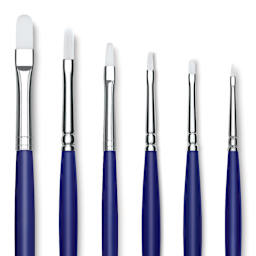 Blick Scholastic Wonder White Brush Set - Filbert, Long Handle, Set of 6