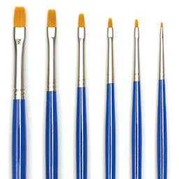 Blick Scholastic Golden Taklon Brush Set - Bright, Long Handle, Set of 6