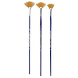 Blick Scholastic Golden Taklon Brush Set - Fan, Long Handle, Set of 3