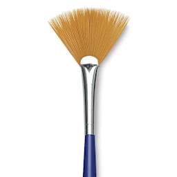 Blick Scholastic Golden Taklon Brush - Fan, Long Handle, Size 2 close up