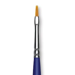 Blick Scholastic Golden Taklon Brush - Flat, Long Handle, Size 1 close up