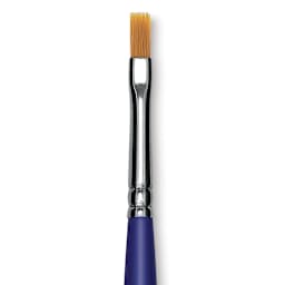 Blick Scholastic Golden Taklon Brush - Flat, Long Handle, Size 4 close up
