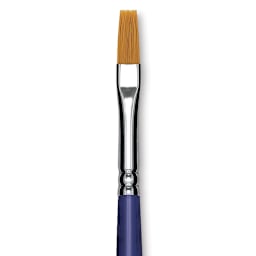 Blick Scholastic Golden Taklon Brush - Flat, Long Handle, Size 8 close up