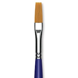 Blick Scholastic Golden Taklon Brush - Flat, Long Handle, Size 10 close up