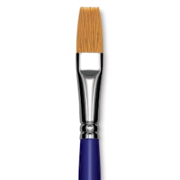 Blick Scholastic Golden Taklon Brush - Flat, Long Handle, Size 14 close up