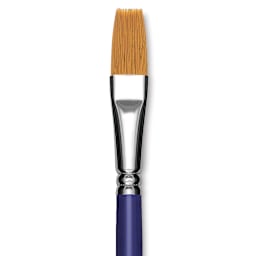 Blick Scholastic Golden Taklon Brush - Flat, Long Handle, Size 16 close up