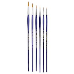 Blick Scholastic Golden Taklon Brush Set - Round, Long Handle, Set of 6