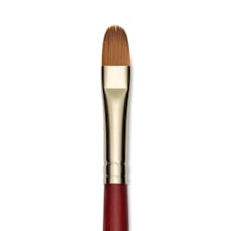 Princeton Synthetic Sable Brush - Filbert, Long Handle, Size 12 close up