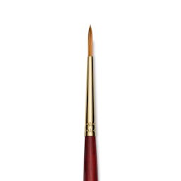 Princeton Synthetic Sable Brush - Round, Long Handle, Size 6 close up